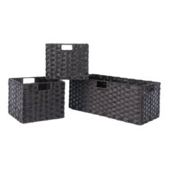 29.21" 4pc Leo Storage Shelf With Baskets Espresso/Chocolate - Winsome 24 29.21" 4pc Leo Storage Shelf With Baskets Espresso/Chocolate - Winsome -Baxton Furniture Store GUEST 005d7a0e 2ab0 44c9 97e0 9f4589dd3503
