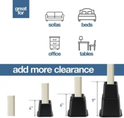 Adjustable Bed Risers - Heavy Duty Furniture Riser Set Of 4 In Heights Of 8, 5, Or 3 Inches For Table Risers, Bed Frame Risers In Black – Homeitusa 12 Adjustable Bed Risers - Heavy Duty Furniture Riser Set Of 4 In Heights Of 8, 5, Or 3 Inches For Table Risers, Bed Frame Risers In Black – Homeitusa -Baxton Furniture Store GUEST 00f97e73 cc1f 43e4 887e 228076af958c