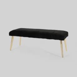 Capernaum Faux Fur Bench - Christopher Knight Home -Baxton Furniture Store GUEST 0115689f c27a 4cbe 91fd 3a3e9a50c7e7