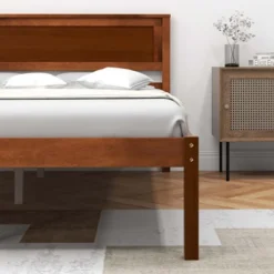 Costway Full/Queen/Twin Size Wooden Platform Bed Frame With Headboard Mattress Foundation Walnut -Baxton Furniture Store GUEST 01c6f1c2 c74e 46c2 a3a2 ec313faf2af2