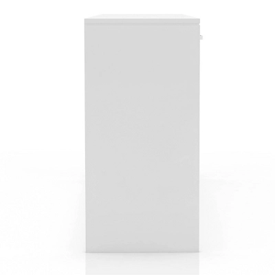 2pc Grayde 3 Drawer Vanity Table And Mirror Set With Led Trim And USB Ports - Luminous White - MiBasics 8 2pc Grayde 3 Drawer Vanity Table And Mirror Set With Led Trim And USB Ports - Luminous White - MiBasics - Image 6