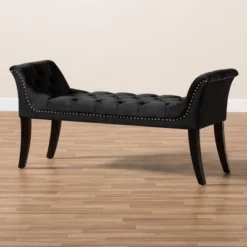 Chandelle Luxe And Contemporary Velvet Upholstered Bench Black - Baxton Studio -Baxton Furniture Store GUEST 02c31847 e8c0 44f2 8371 f828713f6ee8