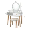 Costway Vanity Table 3 Color Lighting Modes MakeUp Stool Jewelry 2 Costway Vanity Table 3 Color Lighting Modes MakeUp Stool Jewelry -Baxton Furniture Store GUEST 055dc2b9 3117 4db5 8562 c230066e0e52