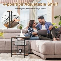 Costway 2 PCS 3-Tier Side End Table With Adjustable Mesh Shelf Narrow Nightstand 16 Costway 2 PCS 3-Tier Side End Table With Adjustable Mesh Shelf Narrow Nightstand -Baxton Furniture Store GUEST 05dd7dc5 2972 4f2c b56c 7df8333de163
