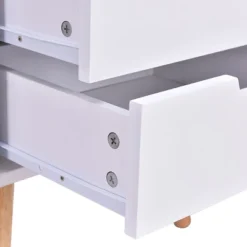 Costway White Side End Table Nightstand W/ 3 Drawers Mid-Century Accent Wood Furniture -Baxton Furniture Store GUEST 05e10281 92d9 4f49 a8b9 0cc8673e1f1d