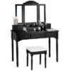 Costway 7 Drawers Vanity Set Dressing Table W/ Tri-Folding Mirror -Baxton Furniture Store GUEST 06bb310e e5b5 4fd1 9189 f42f45d1f5ec