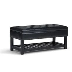 Riley Storage Ottoman Bench Faux Leather - WyndenHall -Baxton Furniture Store GUEST 073f5519 80e3 4958 98a6 dd4f5e230b3f