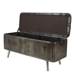 LuxenHome 47.5in. W Metal And Faux Leather Bench. 13 LuxenHome 47.5in. W Metal And Faux Leather Bench. -Baxton Furniture Store GUEST 074007be ddaa 42f7 b341 fc908d62017e