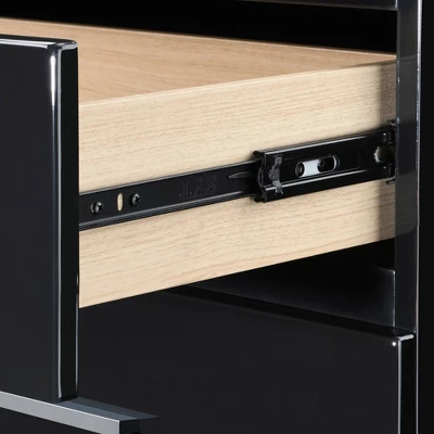 Hudson 2 Drawer Nightstand Black - ClickDecor 4 Hudson 2 Drawer Nightstand Black - ClickDecor - Image 2