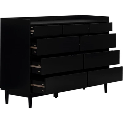 Mid-Century Modern Solid Wood 9 Drawer Horizontal Dresser - Saracina Home 4 Mid-Century Modern Solid Wood 9 Drawer Horizontal Dresser - Saracina Home - Image 2