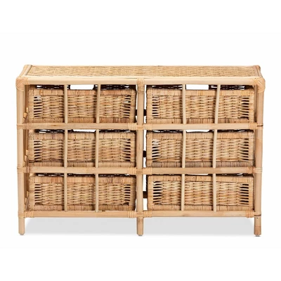 Dariana Rattan 6 Drawer Storage Cabinet Natural/Brown - Bali & Pari 7 Dariana Rattan 6 Drawer Storage Cabinet Natural/Brown - Bali & Pari - Image 5