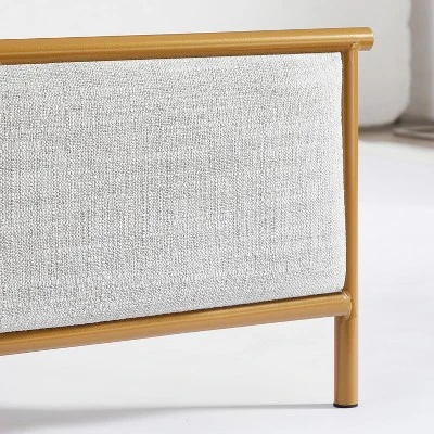 Classic Upholstered Platform Bed With Metal Frame And Solid Wood Ribs, Light Gray-ModernLuxe 8 Classic Upholstered Platform Bed With Metal Frame And Solid Wood Ribs, Light Gray-ModernLuxe - Image 6