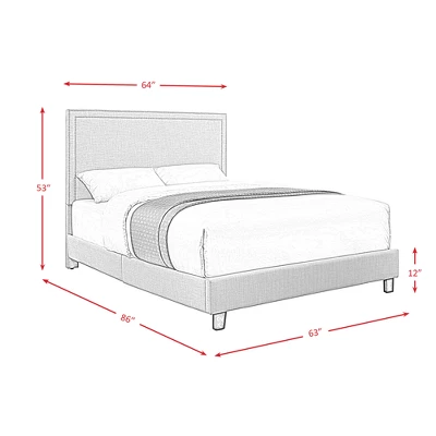 Emery Upholstered Queen Platform Bed Charcoal Black - Picket House Furnishings 9 Emery Upholstered Queen Platform Bed Charcoal Black - Picket House Furnishings - Image 7