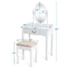 Costway Vanity Table Jewelry Makeup Desk Bench Dresser Stool