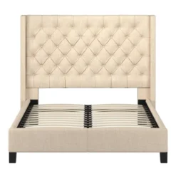 Highland Park Button Tufted Wingback Platform Bed - Inspire Q -Baxton Furniture Store GUEST 09e567f7 e7f2 40ba afb4 f57c8a254d23