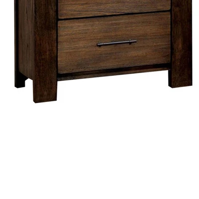 Transitional Nightstand Oak - Benzara 4 Transitional Nightstand Oak - Benzara - Image 2