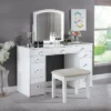 3pc Prudence Vanity Set With Stool White - HOMES: Inside + Out