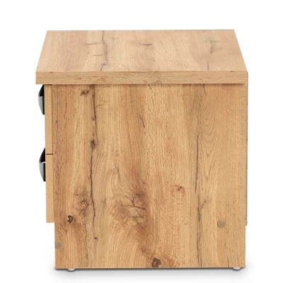 Colburn Wood 2 Drawer Nightstand Oak Brown - Baxton Studio 4 Colburn Wood 2 Drawer Nightstand Oak Brown - Baxton Studio - Image 2