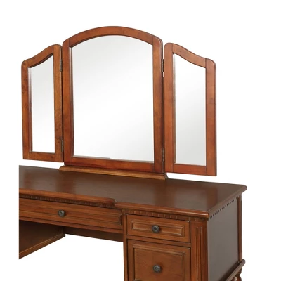 Zelda Vanity Mirror & Bench Warm Cherry - Powell Company 10 Zelda Vanity Mirror & Bench Warm Cherry - Powell Company - Image 8