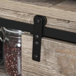 HOMCOM Freestanding Rustic Kitchen Buffet With Hutch, Pantry Storage Cabinet With Sliding Barn Door, Adjustable Shelf, Vintage Wood -Baxton Furniture Store GUEST 0d351e75 91a3 44ef 860a 400d3a0dc6ab