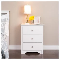 Monterey 3 Drawer Nightstand - White - Prepac -Baxton Furniture Store GUEST 0eb7a7ba 094a 4302 a34b 5f740aa00803
