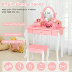 Costway Kids Vanity Princess Makeup Dressing Table Stool Set W/ Mirror Drawer 17 Costway Kids Vanity Princess Makeup Dressing Table Stool Set W/ Mirror Drawer -Baxton Furniture Store GUEST 0f0e9d93 fbf3 4244 ae96 da3e87b0bcb9
