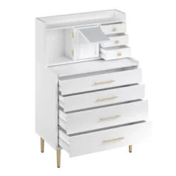 Vanity Makeup Table With Mirror, Storage Dresser With 7 Drawers-ModernLuxe -Baxton Furniture Store GUEST 0f7e712d e79a 4590 8b24 4d58d615d95b