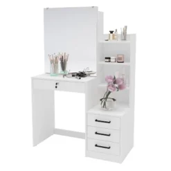 Hannah Vanity With Mirror White - Polifurniture 12 Hannah Vanity With Mirror White - Polifurniture -Baxton Furniture Store GUEST 0fdb7d1c 0f7f 46ab 9dc6 c0d445413018