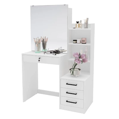 Hannah Vanity With Mirror White - Polifurniture 6 Hannah Vanity With Mirror White - Polifurniture - Image 4