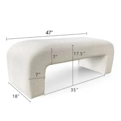 Lily 47" Upholstered Large Bouclé Waterfall Bench Look Storage Bench For Bedroom-The Pop Maison -Baxton Furniture Store GUEST 10ce24c8 9d7b 44ca b01c a0790bbd16e5