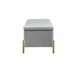 Charmaine Upholstered Storage Bench With Gold Metal Legs Gray - Madison Park -Baxton Furniture Store GUEST 10efc8c1 b9cc 4980 bb39 32deee5ee4a1