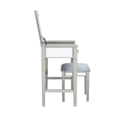 Madison Silver Vanity Set Silver - Linon 8 Madison Silver Vanity Set Silver - Linon - Image 6