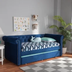 Mabelle Daybed With Trundle - Baxton Studio -Baxton Furniture Store GUEST 12f68609 ea64 49c6 ba99 62f3b2a2fdef
