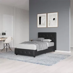 Dalia Tufted Faux Leather Bed - Room & Joy -Baxton Furniture Store GUEST 131d07d6 3b1e 4d10 ba90 6980d89fdd23