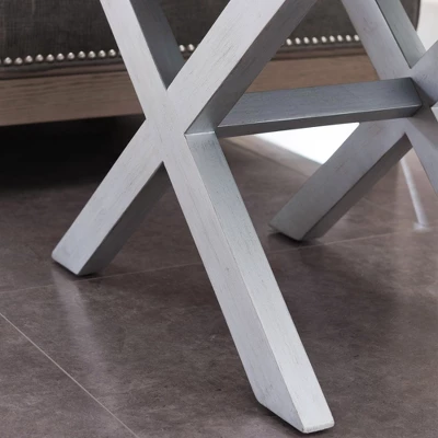 Mirrored Diamond Filigree X Base Nightstand/Table Silver Leaf - Leick Home 12 Mirrored Diamond Filigree X Base Nightstand/Table Silver Leaf - Leick Home - Image 10