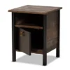 Vaughan Two-Tone Rustic Finished Wood Nightstand Walnut - Baxton Studio