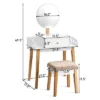 Costway Wooden Vanity Makeup Dressing Table Stool Round W/Drawer -Baxton Furniture Store GUEST 1617463f 1417 4185 bd9a 836a0bd5bc14