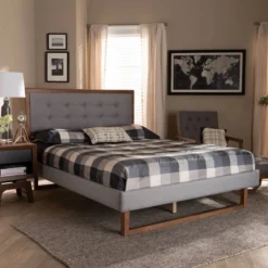Full Livinia Fabric Upholstered Wood Platform Bed Light Gray/Ash Walnut - Baxton Studio 12 Full Livinia Fabric Upholstered Wood Platform Bed Light Gray/Ash Walnut - Baxton Studio -Baxton Furniture Store GUEST 169f22f9 d57e 4b1b 98ed 5f4e90345066