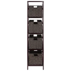 54.8" 5pc Leo Storage Shelf With Baskets Espresso/Chocolate - Winsome
