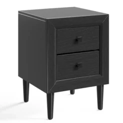 Costway Nightstand End Bedside Coffee Table Wooden Leg Storage Drawers BlackGrey -Baxton Furniture Store GUEST 1a587668 3661 440c a578 be61026df172