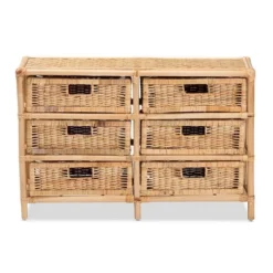 Dariana Rattan 6 Drawer Storage Cabinet Natural/Brown - Bali & Pari 14 Dariana Rattan 6 Drawer Storage Cabinet Natural/Brown - Bali & Pari -Baxton Furniture Store GUEST 1a610842 85b1 4ea0 8f86 dd67c30bec0b
