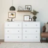 RealRooms Ellison 6 Drawer Wide Dresser, White -Baxton Furniture Store GUEST 1c18697c a7a6 49ae 9344 ea40002c8548
