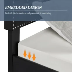 Yaheetech Upholstered Bed Frame With Button-Tufted Headboard 20 Yaheetech Upholstered Bed Frame With Button-Tufted Headboard -Baxton Furniture Store GUEST 1c490dff 44de 4aa8 b46f e06273e5d386