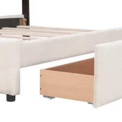 Upholstered Queen Size Platform Bed With Classic Headboard And 4 Drawers-ModernLuxe -Baxton Furniture Store GUEST 1d586253 6e1a 414d b9ae 235f363f0b6b