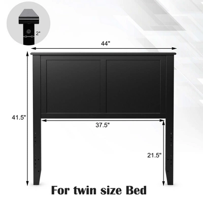 Costway Twin Wood Headboard Flat Panel Pre-drilled Holes Height Adjustment 3 Costway Twin Wood Headboard Flat Panel Pre-drilled Holes Height Adjustment