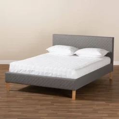 King Aneta Platform Bed Gray - Baxton Studio -Baxton Furniture Store GUEST 1ef5bbb4 2cdd 424a 8498 e3b43f9a03a5
