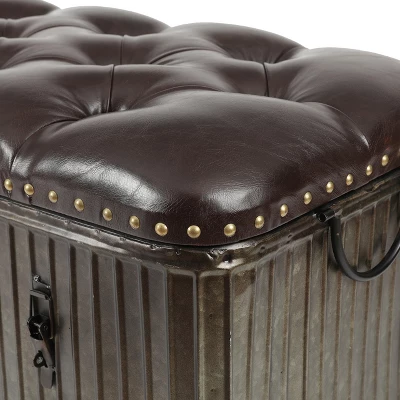 LuxenHome 47.5in. W Metal And Faux Leather Bench. 7 LuxenHome 47.5in. W Metal And Faux Leather Bench. - Image 5