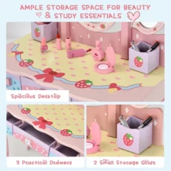 Costway Kids Vanity Princess Makeup Dressing Table Chair Set W/ Tri-fold Mirror Pink 14 Costway Kids Vanity Princess Makeup Dressing Table Chair Set W/ Tri-fold Mirror Pink -Baxton Furniture Store GUEST 20162d4d cb59 4286 9caf 853a5e7a77a4