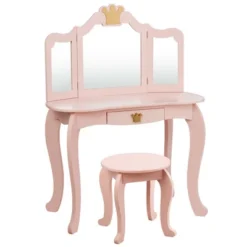 Costway Kids Makeup Dressing Table Chair Set Princess Vanity & Tri-folding Mirror 20 Costway Kids Makeup Dressing Table Chair Set Princess Vanity & Tri-folding Mirror -Baxton Furniture Store GUEST 20ed6ec3 e588 4d8e 889b a437e535ea89