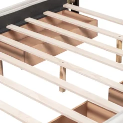 Upholstered Queen Size Platform Bed With Classic Headboard And 4 Drawers-ModernLuxe -Baxton Furniture Store GUEST 21301978 1c4d 44c7 93cb bb233e958409